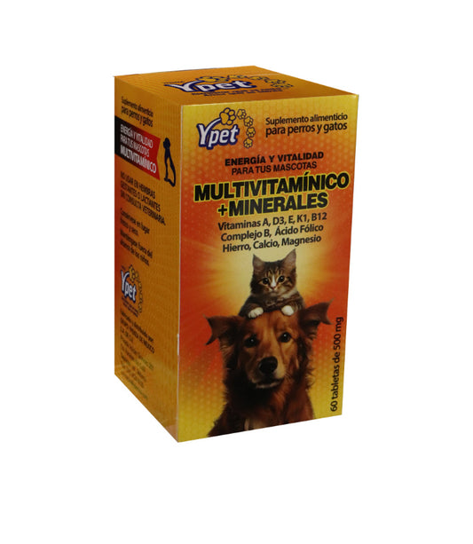 Vitaminas + minerales 60 tbs 500mg sabor pollo