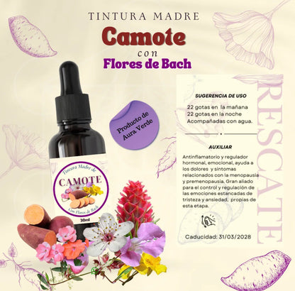 Tintura de camote y Flores de Bach