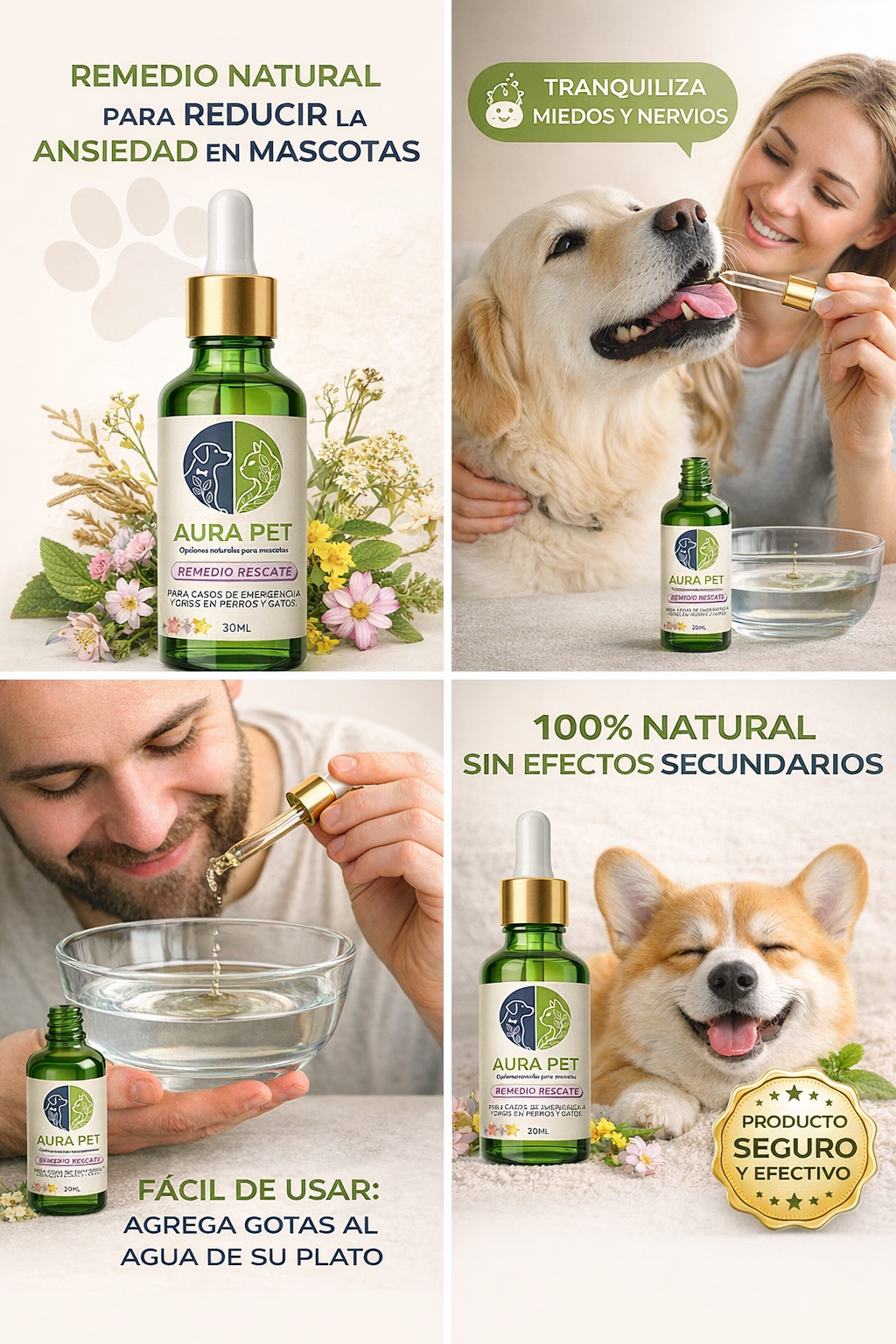 Remedio Rescate, Flores De Bach, Ansiedad, Estrés. Mascotas