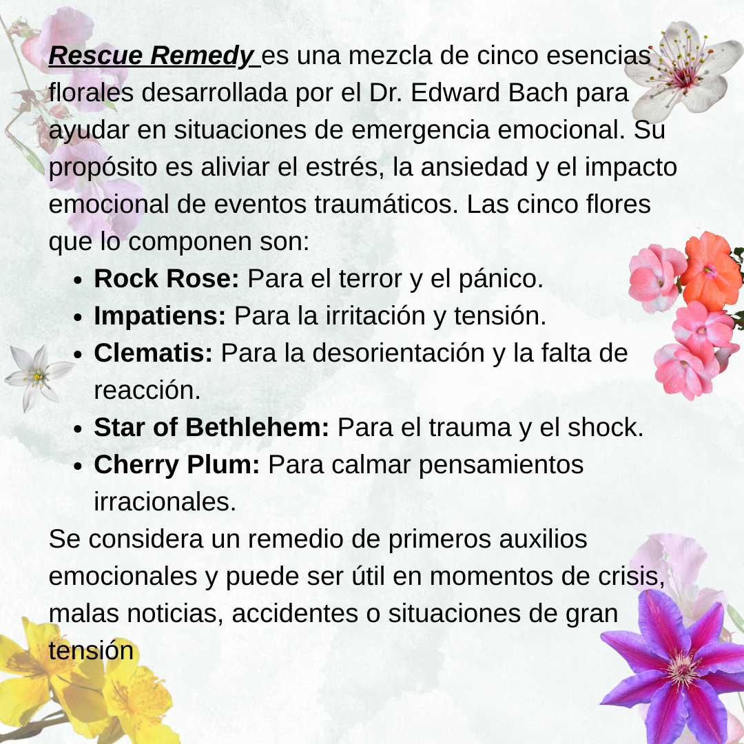 Flores De Bach ( Rescue Remedy ) Rescate 30ml – Aura Verde